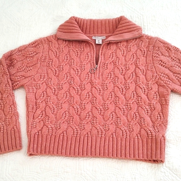 Sincerely Jules Soft Cable Knit 1/4 Zip Front Mock Neck Sweater/ Size L (NWT) - Picture 5 of 10